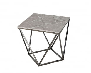 Стол квадратный Авалон 61*61 black Серый мрамор