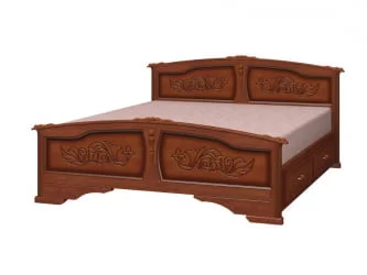 Кровать с ящиком Елена 200х80 с выкатными ящиками Орех
