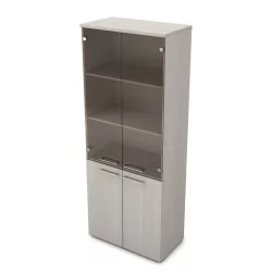 Шкаф высокий со стеклом ГЛОСС ЛИНЕ 9НШ.005.12 Иворй / GLOSS LINE Ivory