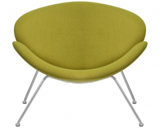 Кресло дизайнерское DOBRIN EMILY (светло-зеленая ткань AF3, хромированная сталь) 2 шт