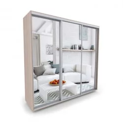 Трехстворчатый шкаф Акцент-Сим З 2400х600 Ясень шимо светлый