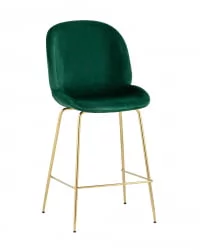 Стул полубарный Беетле со спинкой голд Изумрудный / Beetle gold