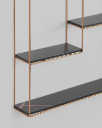 Полка Square золотая Черный мрамор