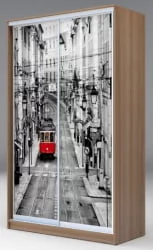 Шкаф-купе с фотопечатью Хит-23-12-77 Лондон Ясень шимо темный