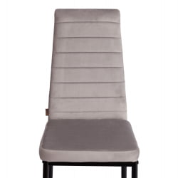 Дизайнерский стул Еасй (мод. ДЖСC02-1) металл, флок, 41 х 52 х 96 см, Лигхт грей (светло-серый) ХЛР14 / черный / Easy (mod. JSC02-1) Light grey HLR14