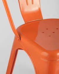 Стул TOLIX с высокой спинкой Оранжевый глянцевый