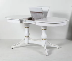 Стол из массива дерева Лира (1,2м) тон 1 с золотой патиной