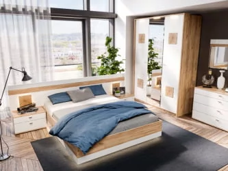 Спальный гарнитур Фиджи №5 Дуб Золотой Белый