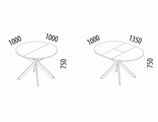 Круглый раздвижной стол Орфей 49.1 Урбан Милк