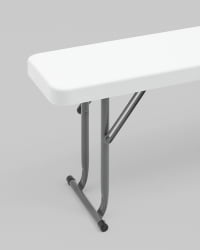 Скамейка складная 152*25*42 см белая