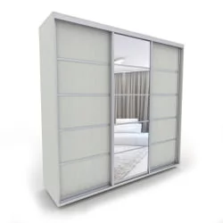 Шкаф-купе трехстворчатый с зеркалом Акцент-Квадро Д 1500х600 Выбеленное дерево