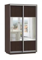 Шкаф-купе со стеклом Экспресс Дуо Комби 1400х2400h Венге