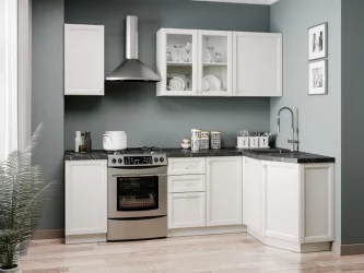 Шкаф кухонный 800 высокий со стеклом Джулия ЛД 284.460.000.030 Белый