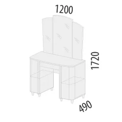 Туалетный столик Катрин 92.06 Дуб венге Белый песок Браун вуд