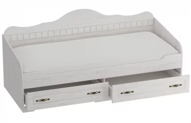 Кровать с ящиками Прованс №8 Бодега белая Патина премиум