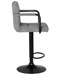 Стул барный ДОБРИН КРУГЕР АРМ БЛАCК (серый вельвет (ЛАР-Е2041-25)) / DOBRIN KRUGER ARM BLACK (LAR-E2041-25))
