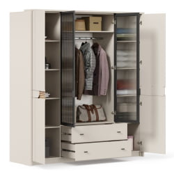 Шкаф четырехстворчатый Нильс ЛД 423.010.000 Кашемир/Дуб Тортуга