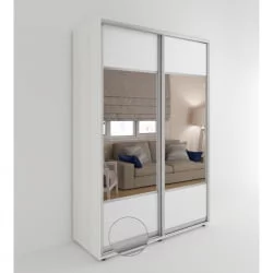 Шкаф-купе зеркало лдсп Акцент-Дуэт КВ 1600х600 Выбеленное дерево