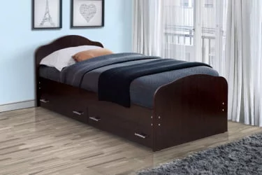Односпальная кровать с ящиком с ящиками на уголках №1 ЛДСП 900*2000 Ясень Анкор темный