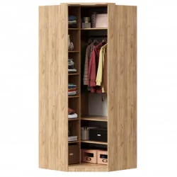 Шкаф угловой с декоративными накладками Фиджи ЛД 659.248.000 Дуб Золотой Белый