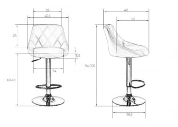 Стул барный ДОБРИН ЛОГАН БЛАCК (синий велюр (МДЖ9-117)) 2 шт / DOBRIN LOGAN BLACK (MJ9-117))