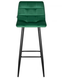 Стул барный ДОБРИН НИCОЛЕ (черные матовые ножки, зелёный велюр (108-64)) 2 шт / DOBRIN NICOLE
