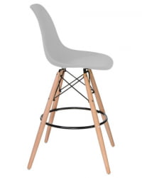 Стул барный ДОБРИН ДСВ БАР (ножки светлый бук, цвет сиденья светло-серый (ГР-01)) 2 шт / DOBRIN DSW BAR (GR-01))