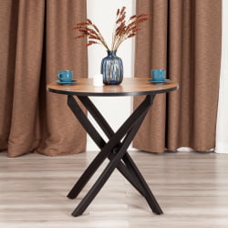 Стол MANZANA ЛДСП/HPL/металл, 80 х 80 х 75 см, Дуб Вотан/черный