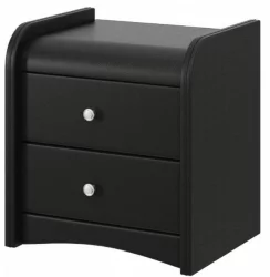 Тумба прикроватная с 2-мя ящиками №3 Черная