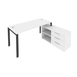 Рабочая станция на П-образном м/к с опорной тумбой правая Метал Сйстем Б.РС-СТС-2.4 Пр Белый/Антрацит / Metal System