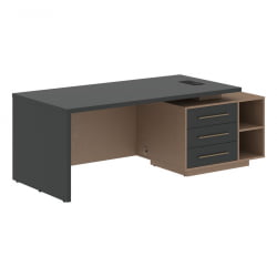 Стол руководителя правый VELION VCT 2190 R Яшма черный Кобра