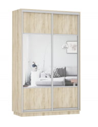 Шкаф-купе двухдверный Экспресс Дуо Комби 1400х2400h Дуб сонома