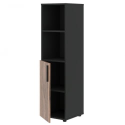 Шкаф-колонка с глухой малой дверью (левый) VELION VENEER VRMCS 40.5 L Американский орех Яшма черная