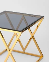 Журнальный стол ИНСИГНИЯ 55x55 Золото стекло smoke