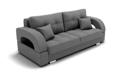 Диван Элита-1 (ЗР) Цвет фасада: Светло серый; Тип: Прямой; Материал фасада: Металл/Велюр