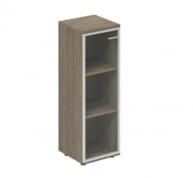 Шкаф средний со стеклом, задняя стенка ЛДСП (левый) Wing WN.812.OD.AL.L Дуб темный