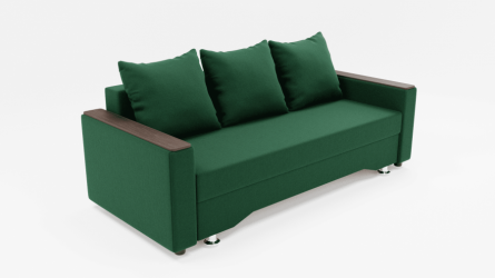 Диван Квадро-2 ППУ (ЗР) Цвет фасада: Зеленый; Тип: Прямой; Материал фасада: Металл/Велюр