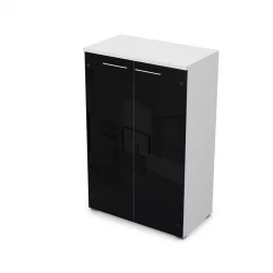 Шкаф со стеклянными дверьми GLOSS LINE 9НШ.017.7 Белый Премиум