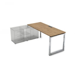 Стол рабочий, прямолинейный три опоры, левый GLOSS LINE НСТЛ-О.984 Teakwood