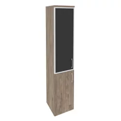 Шкаф высокий узкий левый ОНИКС О.СУ-1.2Р(Л) блаcк Тиквуд Темный / ONIX O.SU-1.2R(L) black