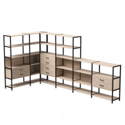 Набор стеллажных систем Everprof EVO №18 Дуб Соната Черный