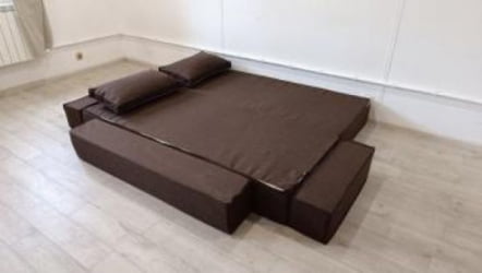 Диван прямой бескаркасный Хит (Berhouse) Цвет фасада: Биттер; Тип: Прямой; Материал фасада: Рогожка