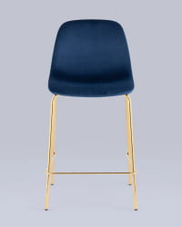 Стул полубарный Валенсия СН велюр Синий золотые ножки / SN