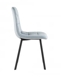 Комплект из двух стульев Chilly велюр серо-голубой ножки металл черные