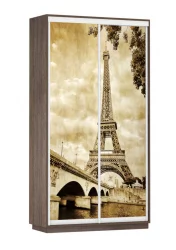 Шкаф-купе со стеклом Экспресс Дуо 1200х2400h Париж/Венге