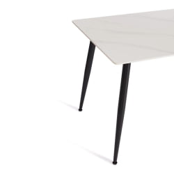 Стол обеденный Austen/Остин столешница керамика (матовая) /опоры металл, белый/черный, 120х80х75см