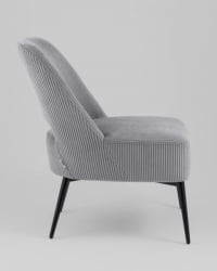 Кресло лаунж Бостон велюр рельефный светло-серый