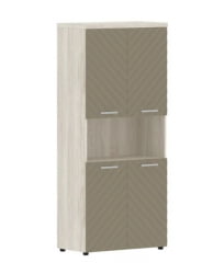 Шкаф с 2-мя комплектами глухих малых дверей и топом Torr LUX TLHC 85.4 Сосна Эдмонд Капучино