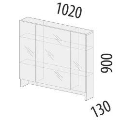 Надстройка с зеркалом Кашемир 900.16 Дуб Кронберг