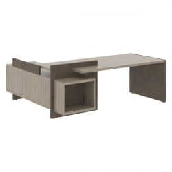 Стол руководителя левый WOOD&STONE СФ-531201 Дрифтвуд Бетон Чикаго темный